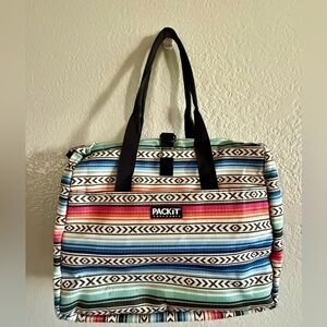 PackIt Freezable Foldable Picnic lunch Bag Cooler Large 13" x 12" x 5" multiple